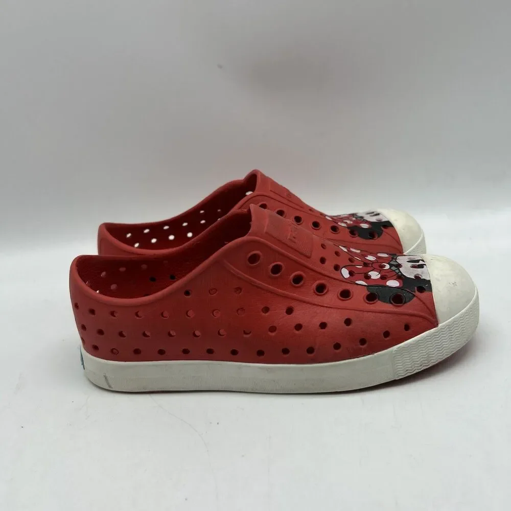 Native Shoes Kids Girls C13 Red Disney Minnie Mouse Slip on Rubber‎